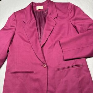 Pendleton Blazer Womens 14 Magenta Pink 100% Virgin Wool Vintage Made in USA